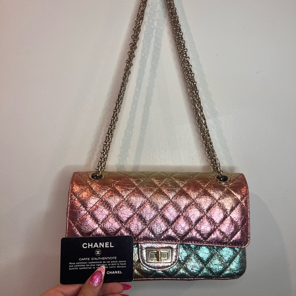 Used CHANEL Rainbow Reissue Mini FlapBag Metallic Multicolor - Picture 10 of 16